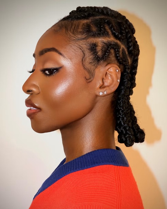 A close-up of Jayme Lawson’s braids, also by Smith