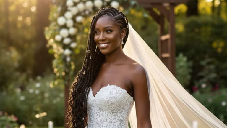 A bride in a wedding gown and veil - Fashion Police Nigeria