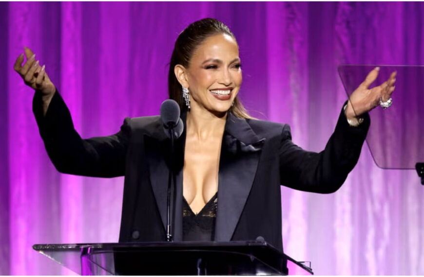 Jennifer Lopez Wore an Oversized Blazer Over a Plunging Lace Slip Dress