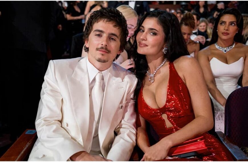 Kylie Jenner Takes Over the 2026 Oscars Red Carpet in a Plunging Red Gown