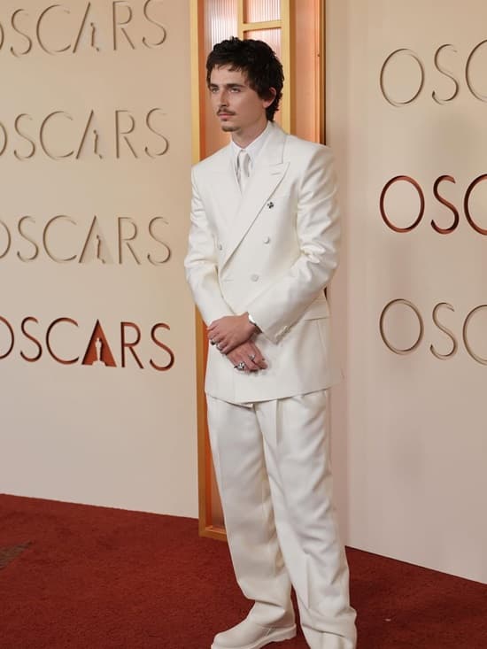 Timothée at oscars 2026 in cloud dancer coloured outfit - Fashion Police Nigeria