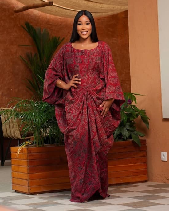 Boubou Dress with center ruffle details - Fashion Police Nigeria