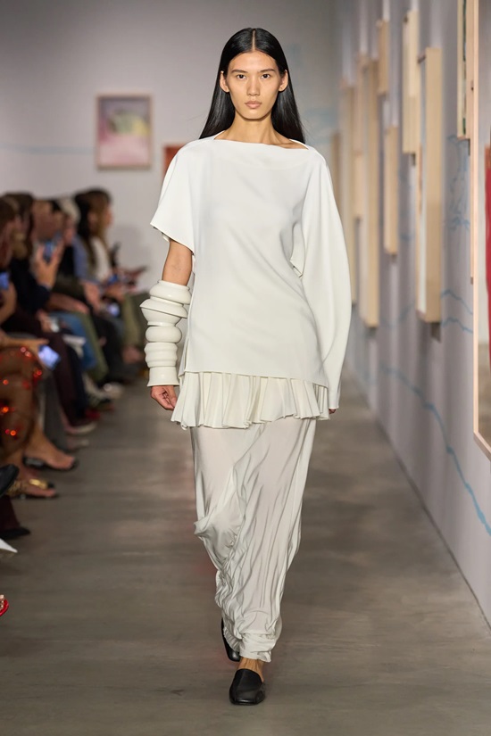 model wearing cloud dancer on runway - Fashion Police Nigeria