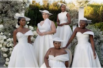 photo of bridesmaids in white