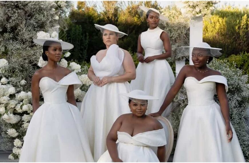 photo of bridesmaids in white