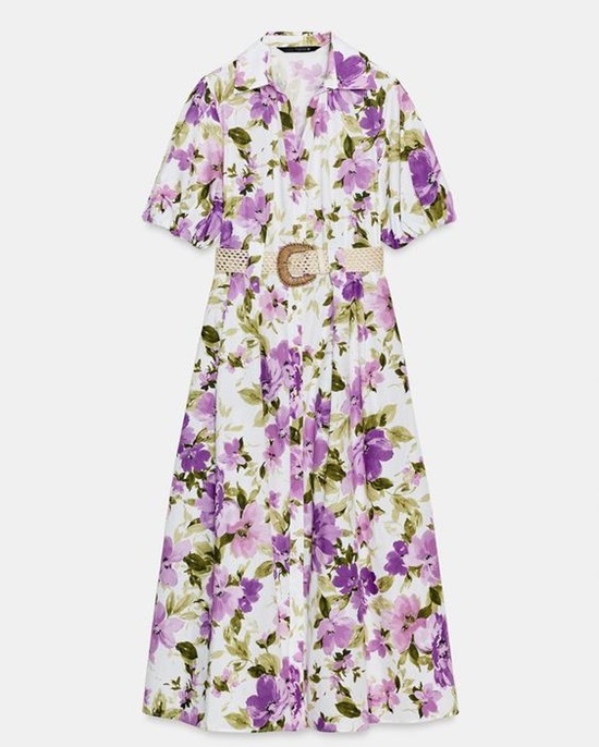 zara spring midi floral dress - Fashion Police Nigeria