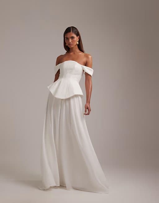 Best Places to Buy Your Gorgeous Wedding Dress Online ASOS Structured lace bodice maxi wedding dress - Fashion Police Nigeria