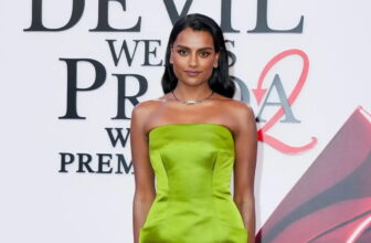 Simone Ashley wore a custom chartreuse satin mini dress at the premiere of The Devil Wears Prada 2 - Fashion Police Nigeria