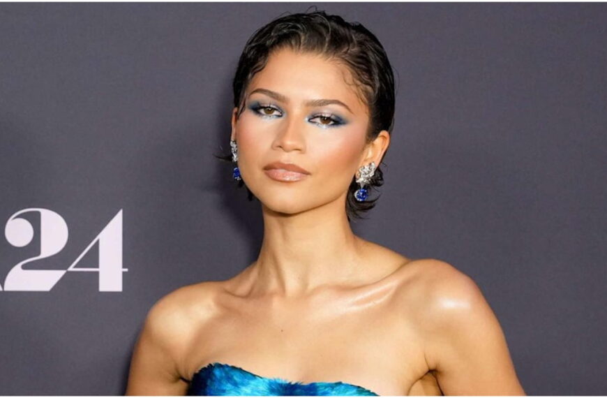 Zendaya Goes for 'Something Blue' in a Feathery Schiaparelli Gown