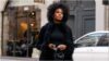 photo of a lady wearing all black