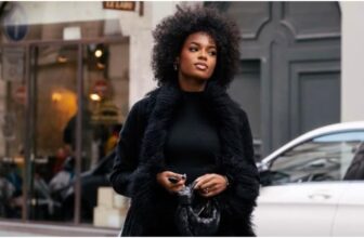 photo of a lady wearing all black