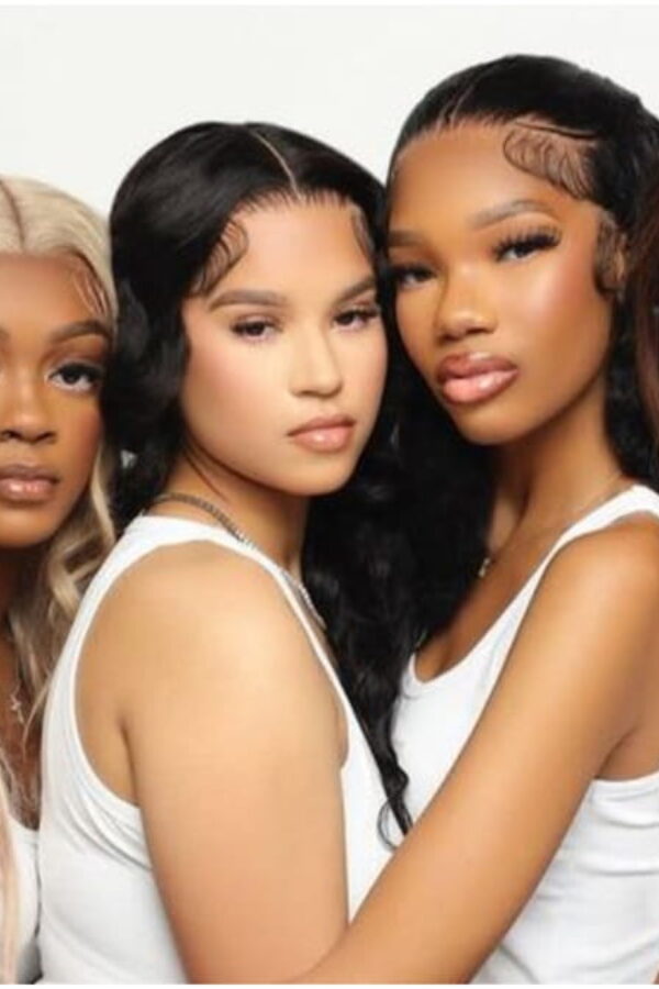 photo of women on hair extensions