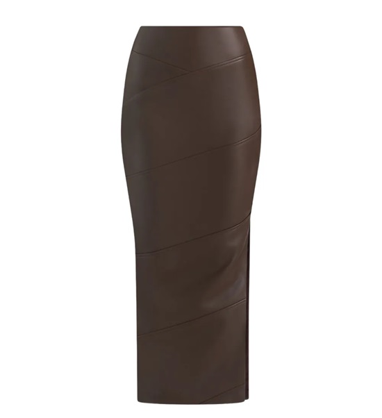 Shop Daisy panelled side-slit midi pencil skirt - Fashion Police Nigeria