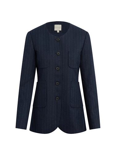 shop SAKS Favorite Daughter The Busy Woman Pinstriped Blazer - Fashion Police Nigeria