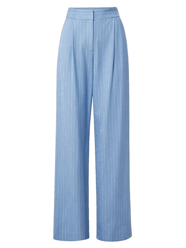 shop SAKS Veronica Beard Heyser Pinstripe Wide-leg trousers - Fashion Police Nigeria