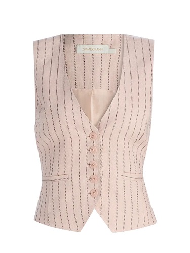 shop SAKS Zimmermann Alchemy Pinstripe Linen Waistcoat - Fashion Police Nigeria