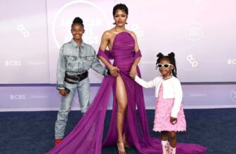 Teyana Taylor Attends 2026 AMAs Red Carpet with Daughters Junie and Rue Rose