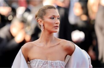 Bella Hadid Stuns in Strapless Satin Column Dress at Cannes Film Festival 2026