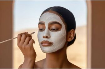 photo of a lady doing her skincare