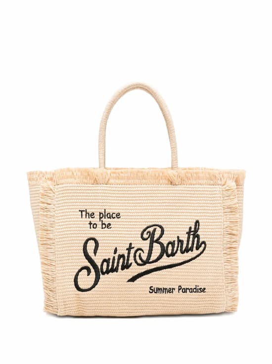 shop MC2 Saint Barth Vanity Fringed Embroidered Beach Bag - Fashion Police Nigeria