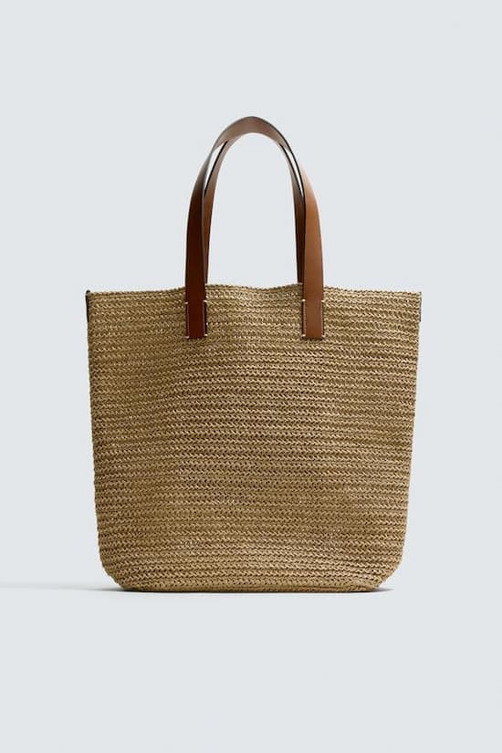 shop Zara Elongated Woven Shopper - Fashion Police Nigeria