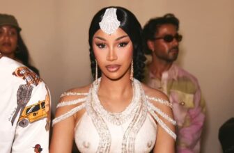 Cardi B Looks Poised in a Sparkling Gown at Rahul Mishra Paris Fashion Week Show - Fashion Police Nigeria