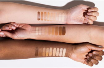 foundation swatches on hands