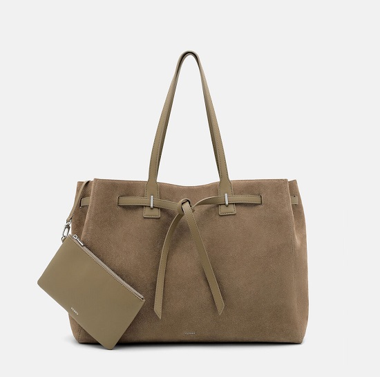 PEDRO Demi Oversized Suede Tote Bag in Olive - Fashion Police Nigeria
