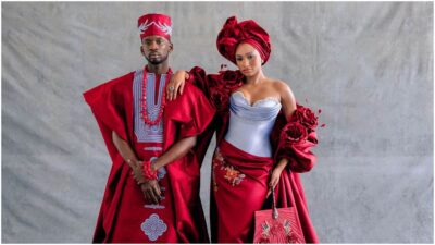 temi otedola and mr eazi wedding photo