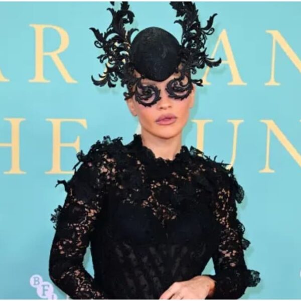 Rita Ora Oozed Gothic Glamour in a Lacy Gown and Unthinkable Hadpiece