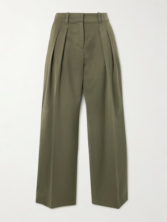 The Frankie Shop Daytona Pleated Grain De Poudre Wide-Leg Pants - Fashion Police Nigeria
