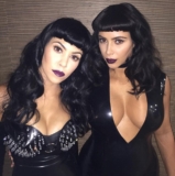 Kim and Kourtney Kardashian Are Style Twins in Plunging PVC Dresses and Short Wave Hair