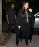 Kim K Sacrifices Comfort Squeezing Her Baby Bump into a Skintight Black Dress