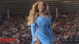 Beyonce Wears A Blue Dress With The Highest Slit During Her Renaissance World Tour