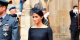 Meghan Markle Looks First Class In A Navy Dress For RAF Centenary Celebrations