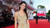 Kendall Jenner Debuts at Venice Film Festival in Vintage Giorgio Armani Gold Gown