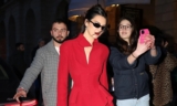 Kendall Jenner is a Boss Chic in a Red-Hot Peplum Dress