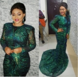 Mercy Aigbe Is A Green Barbie In A Sparkling Mermaid Dress