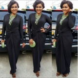 Mercy Aigbe Looks Absolutely Stunning in Ejiro Amos Tafiri Wrap Dress