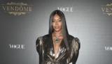 Naomi Campbell Showed Off Her Long Supermodel Legs In A Little Gold Metallic Dress