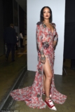 Rihanna Wore An Unexpected Shoes With A Plunging Floral Dress