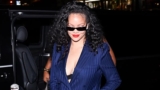 Rihanna Looks Chic in Shirtless Suit During Céline Dion’s Paris Concert
