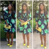 Stephanie Okereke Has A Foolproof Color Combo To Make A Dark Coloured Dress Standout