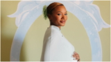 Temi Ajibade Opts for an Icy Blue Dress for Her Baby Shower