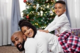Adesua Etomi, Banky W and Their Son Matched in Black For a Cute Christmas Photo