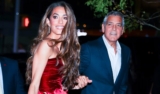 Amal Clooney’s Mini Dress is Like a Bouquet of Crimson Flowers
