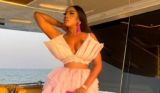 Chika Ike Goes Yachting In Qatar in a Futuristic Pink Bra Top and Tulle Skirt