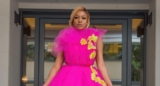 Chika Ike Wore a Gorgeous Pink Dress To Promote Her New Beauty Line