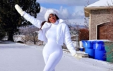 Chika Ike Drapes Herself in a Skintight White Bodysuit to Flaunt Her Post-Baby Body