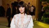 Dakota Johnson Embraced the Naked Dress Trend in a Semi-Sheer White Gown